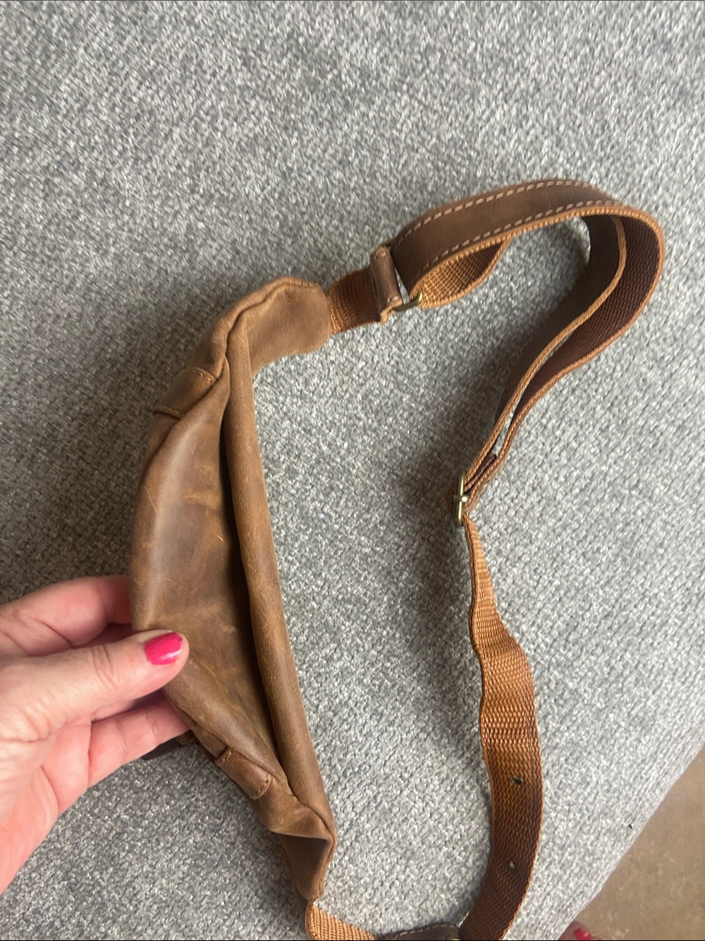 Brown Leather Waist Pack for Men or women - Picture 9 of 9